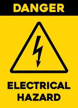 Electrical hazard attention sticker Stock Illustration