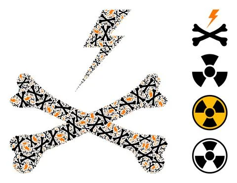 Electrical Hazard Icon Recursive Mosaic Stock Illustration