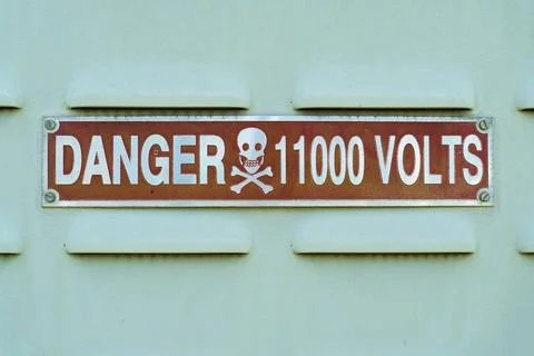 A electrical Hazard Label close up Stock Photos