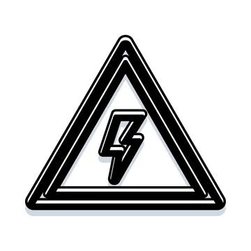 Electrical hazard warning sign indicating high voltage danger イラスト素材