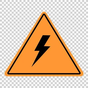 Electrical Hazard Warning Sign Isolated on Transparent Background Stockillustratie