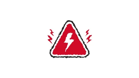 Electrical Hazard Warning Triangle Icon Animation Stock Footage 340253915