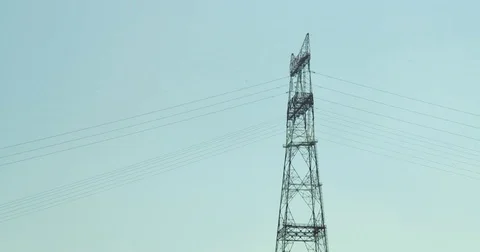 Electrical high voltage overhead power lines stock footage Stock Footage 74625864