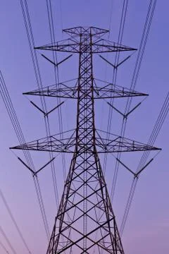 Electrical high voltage power pylon Stock Photos