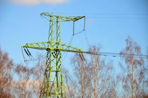 Electrical hight voltage pylon. Stock Photos