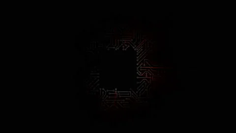 Electrical impulse travels through the circuits of the microcircuit Stock Footage 164553483
