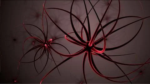 Electrical impulses pass through the neural network of the brain Stock Illustration