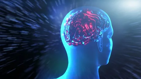 Electrical Impulses Shinning inside the brain. Synapse, render 3d Video stock 301655972