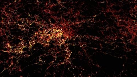 Electrical impulses that transmit signals, neural connections in space Stock Footage 195006602