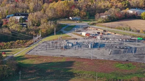 Electrical Infrastructure in the Autumn Vale Video stock 324285880
