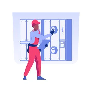 Electrical inspection isolated concept vector illustration. Stock Illustration