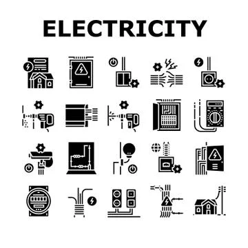 Electrical Installation Tool Icons Set Vector Stock Illustration