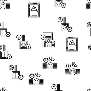 Electrical Installation Tool Icons Set Vector Stock Illustration