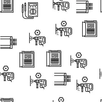 Electrical Installation Tool Icons Set Vector Stock Illustration
