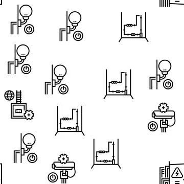 Electrical Installation Tool Icons Set Vector Stock Illustration