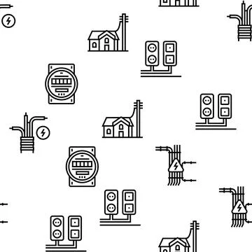 Electrical Installation Tool Icons Set Vector Stock Illustration