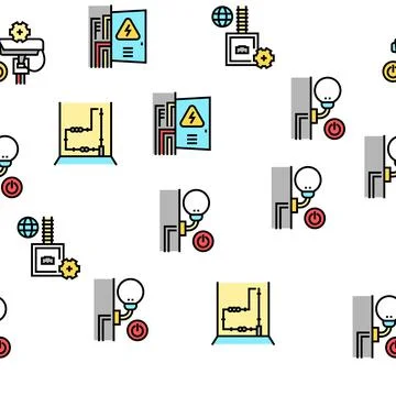 Electrical Installation Tool Icons Set Vector Stock Illustration