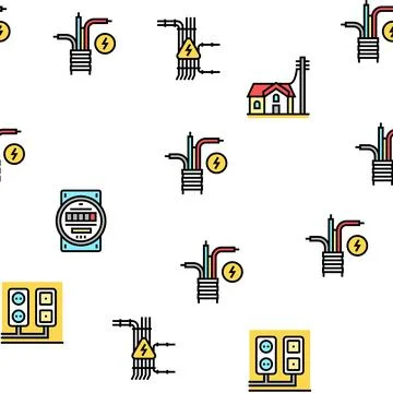 Electrical Installation Tool Icons Set Vector Stock Illustration