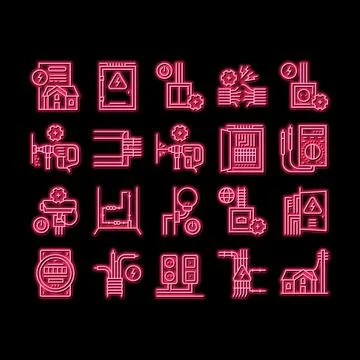 Electrical Installation Tool neon glow icon illustration Stock Illustration