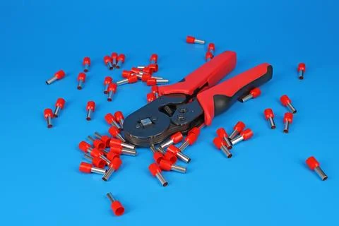 Electrical installation tools for the assembly of electrical equipment. Stock Photos