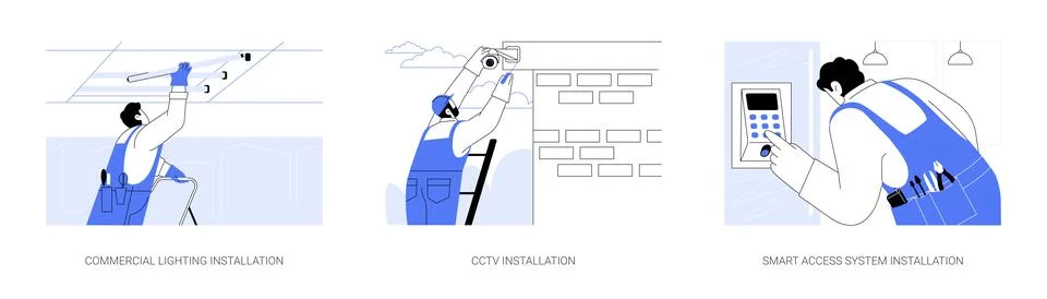 Electrical installations abstract concept vector illustrations. Stock-Illustration