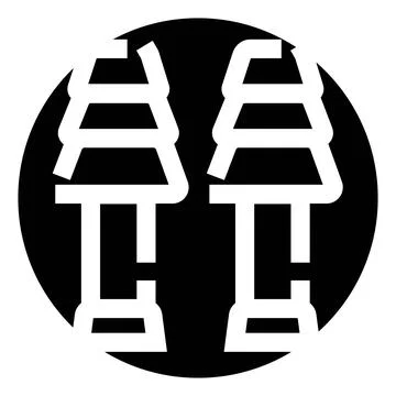 Electrical insulators generating and transmitting high voltage power Stock Illustration