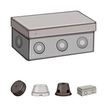 Electrical junction box and conduit fittings connecting wiring Stock Illustration