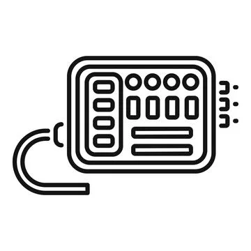 Electrical junction box circuit board connected icon Stock Illustration