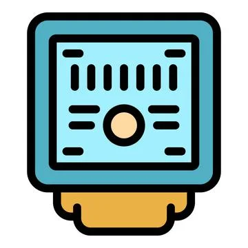 Electrical junction box icon color outline vector Illustrazione stock