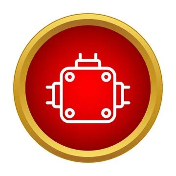 Electrical junction box icon connecting power wires 스톡 일러스트
