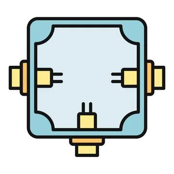 Electrical junction box icon connecting wires and cables Stock Illustration