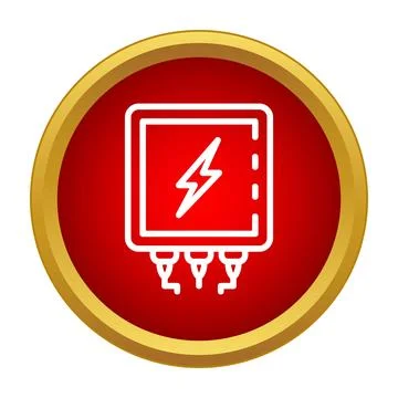 Electrical junction box icon representing power distribution energy Stock Illustration