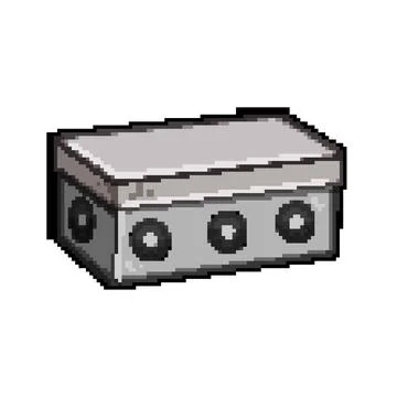 Electrical junction box pixel art vector illustration Illustrazione stock