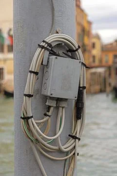 Electrical Junction Box Pole Fotos Stock