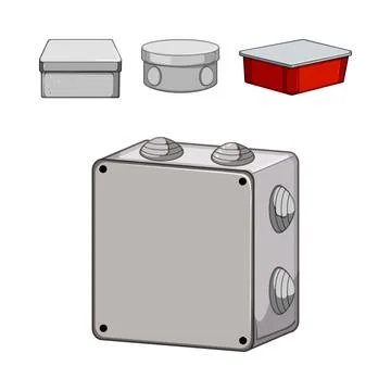 Electrical junction boxes connecting wiring infrastructure illustration Stock Illustration