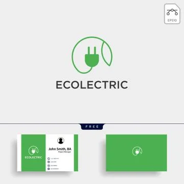 Electrical leaf simple line logo template vector illustration icon element Illustrazione stock