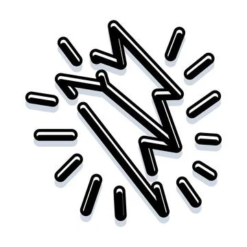 Electrical lightning bolt icon with energy flash Illustrazione stock