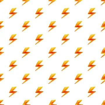 Electrical lightning bolt repeating seamless pattern design Stock Illustration