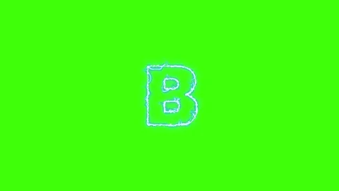 Electrical Lightning Of Letter B On Green Background Stock Footage 179372458