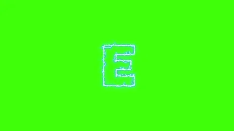 Electrical Lightning Of Letter E On Green Background Stock Footage 179372428