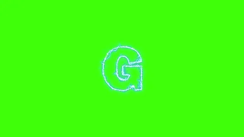 Electrical Lightning Of Letter G On Green Background Stock Footage 179373738