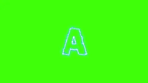 Electrical Lightning Of Letter A On Green Background Stock Footage 179371901
