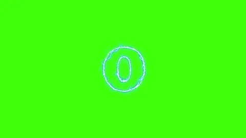 Electrical Lightning Of Letter O On Green Background Stock Footage 179375246