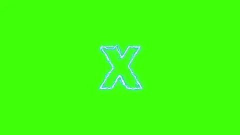 Electrical Lightning Of Letter X On Green Background Stock Footage 179377608