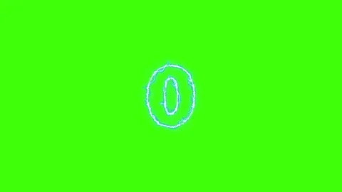 Electrical Lightning Of Number 0 On Green Background Stock Footage 179419928