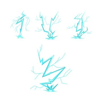 Electrical lightning strike power impact effect Stock Illustration