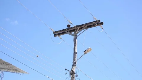 Electrical line and pole 02 Stock Footage 95496515