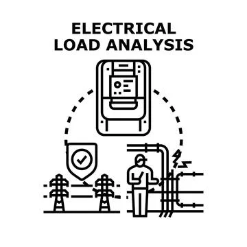 Electrical load analysis measuring energy consumption and safety 스톡 일러스트