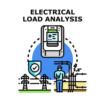 Electrical load analysis measuring energy consumption and safety 스톡 일러스트