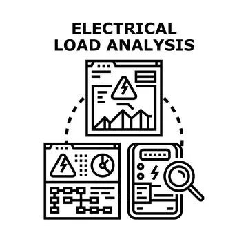 Electrical load analysis vector concept illustration Stock Illustration